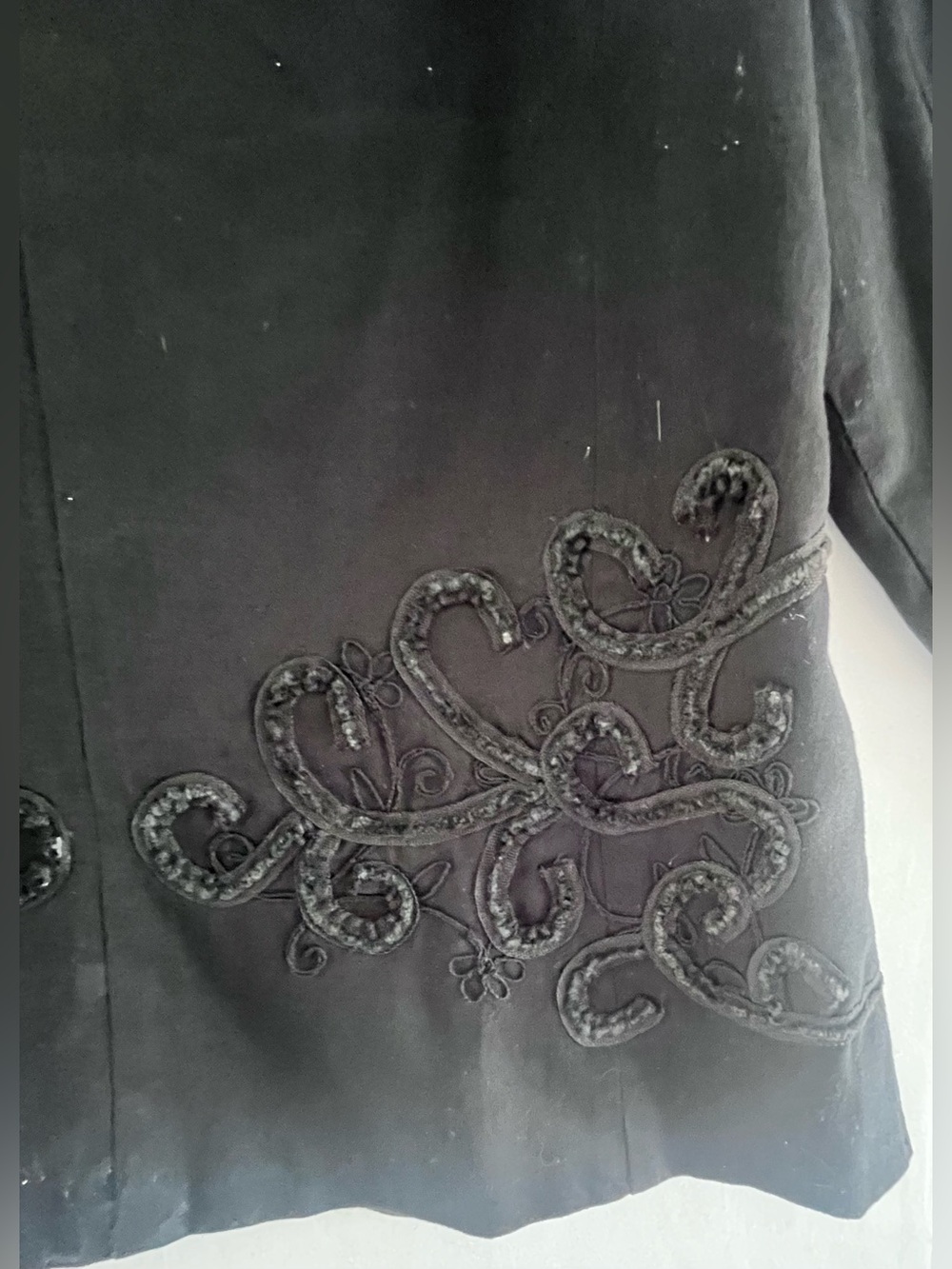 Coldwater Creek Black Soutache Embroidered Crop Jacket Coquette Whimsigoth 10 - Picture 8 of 13